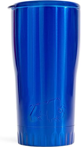 Silver Buffalo Double Walled Vacuum Insulated Stainless Steel Tumbler With Easy Sip Lid Keeps Hot and Cold, Travel Coffee Mug Clear Lid, 20 Ounces, Ombre Silver in Saudi Arabia