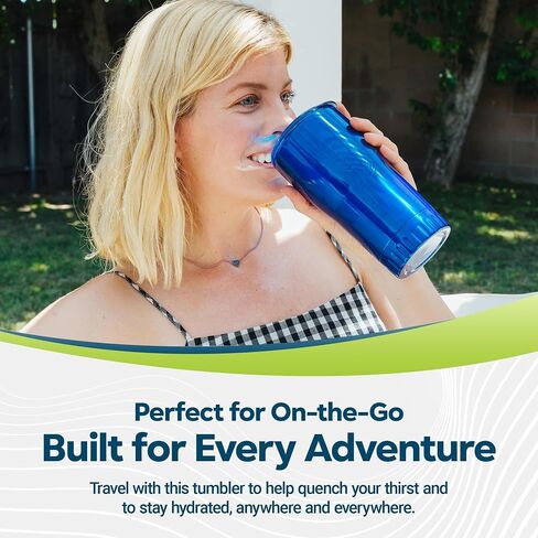 Silver Buffalo Double Walled Vacuum Insulated Stainless Steel Tumbler With Easy Sip Lid Keeps Hot and Cold, Travel Coffee Mug Clear Lid, 20 Ounces, Ombre Silver in Saudi Arabia