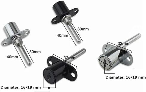 3pcs/lot alloy ثلاثة سلسلة من أقفال باب خزانة باب خزانة خزانة خزانة خزانة الأقفال الأثاث الأمان مع مفاتيح الأجهزة 1pcs (أسود ، 16 مم) in Saudi Arabia
