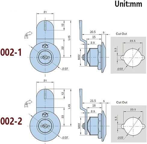 File Cabinet Drawer Lock Switch Cabinet Electric Box Plane Lock Hardware MA002 1Pcs(MA002-2) in Saudi Arabia