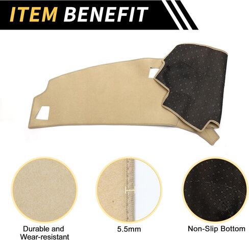 Dash Cover for Ford for Ranger 1989-1994 Dash Board Mat Non-Slip Dash Cover Mat Pad Polyester Center Console Dashboard Cover Pad Carpet Black in Saudi Arabia