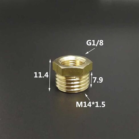 1PCS Copper M/F ، M10*1 M14*1.5 ، M20*1.5 1/8 "1/4" ، 1/2 "3/4" أنثى إلى الذكور المحول النحاس المحول النحاس المحول من الذكور (أسود) in Kuwait