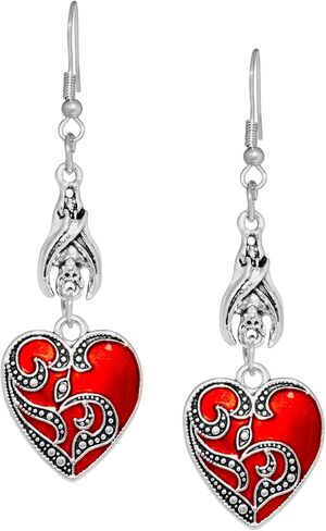 MINACHI Bohemian Antique Style Flower Pattern Gold-Toned Alloy Black Stone Drop Earrings for Women in Kuwait