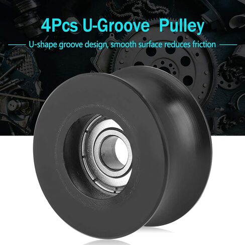 4pcs U Groove Pulley Wheel ، Guide Guide Pulley Rolling Rolling Roller Guide U Groove Wheel for Doors ، Driving Mechanical Equipment 8 * 39.5 * 20.1mm in Saudi Arabia