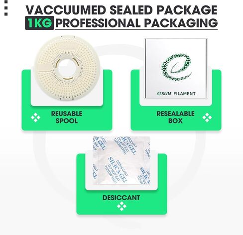ESUN PLA+ REFILAMENT 1.75MM ومجموعة ESPOOL+ شاقة ، استبدال التخزين المؤقت للخيوط القابلة لإعادة الاستخدام وقابلة للإزالة مع طباعة ثلاثية الأبعاد PLA Plus ، Pine Green in Kuwait