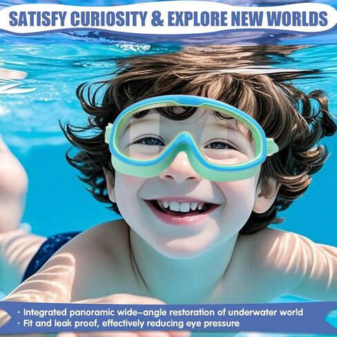 2 Pack Swim Goggles for Kids 3-15 Years Old, HD Large Frame Anti-Fog Pool Swimming Goggles for Children Toddler in Saudi Arabia