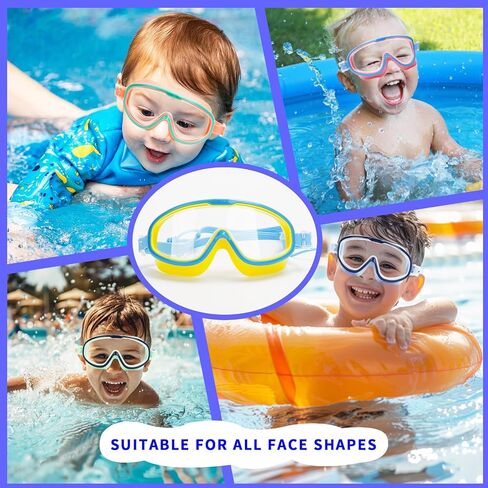 2 Pack Swim Goggles for Kids 3-15 Years Old, HD Large Frame Anti-Fog Pool Swimming Goggles for Children Toddler in Saudi Arabia