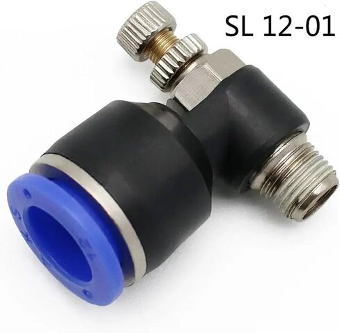 Pneumatic Speed Flow Controller 8mm 6mm 10mm 12mm OD Hose Tube 1/4"BSPT 1/8" 3/8" 1/2" Male Gas Airflow Limit Valve Quick Fitting(SL6-01) in Saudi Arabia