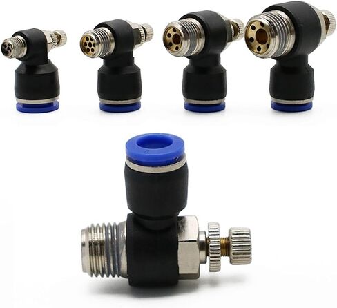 Pneumatic Speed Flow Controller 8mm 6mm 10mm 12mm OD Hose Tube 1/4"BSPT 1/8" 3/8" 1/2" Male Gas Airflow Limit Valve Quick Fitting(SL6-01) in Saudi Arabia