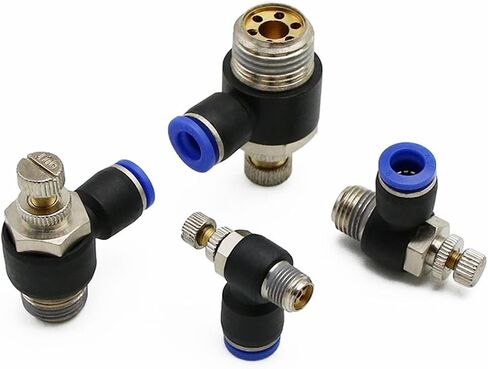Pneumatic Speed Flow Controller 8mm 6mm 10mm 12mm OD Hose Tube 1/4"BSPT 1/8" 3/8" 1/2" Male Gas Airflow Limit Valve Quick Fitting(SL6-01) in Saudi Arabia