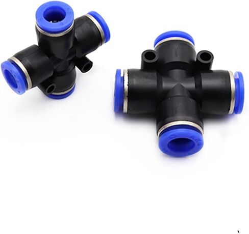 Pneumatic Air Fitting 4 6 8 10 12mm OD Hose 4-Way Cross Shaped Splitter Push in Pneumatic Tube Connector Quick Fittings(6-8) in Saudi Arabia