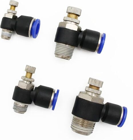 Pneumatic Speed Flow Controller 8mm 6mm 10mm 12mm OD Hose Tube 1/4"BSPT 1/8" 3/8" 1/2" Male Gas Airflow Limit Valve Quick Fitting(SL6-01) in Saudi Arabia