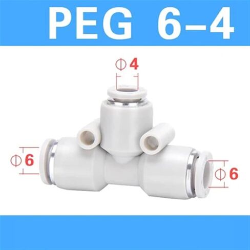 الموصلات السريعة الهوائية البيضاء PEL 4MM 6MM 8MM10MM 3 طرق تقليل دفع موصل الهواء في تركيبات الخرطوم للأجزاء الهوائية (PEG84) in Saudi Arabia
