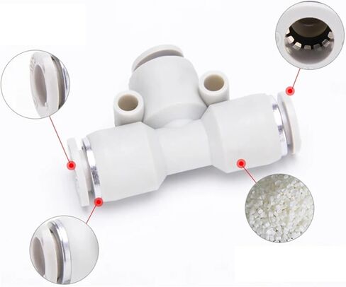 الموصلات السريعة الهوائية البيضاء PEL 4MM 6MM 8MM10MM 3 طرق تقليل دفع موصل الهواء في تركيبات الخرطوم للأجزاء الهوائية (PEG84) in Saudi Arabia