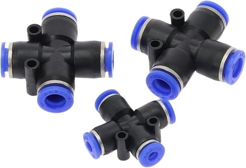 PZA" 4 Way Cross Shape Equal Pneumatic 4mm to 12mm OD Hose Tube Push In 4-Port Air Splitter Gas Connector Quick Fitting(PZA-10mm) in Saudi Arabia