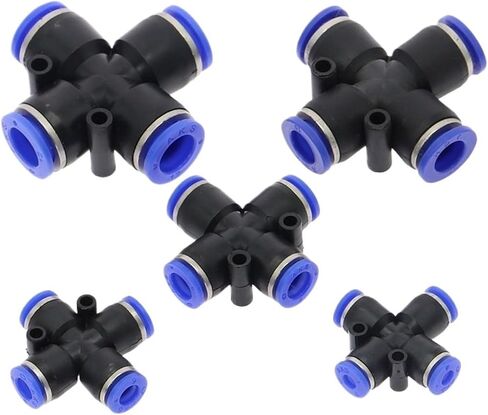 PZA" 4 Way Cross Shape Equal Pneumatic 4mm to 12mm OD Hose Tube Push In 4-Port Air Splitter Gas Connector Quick Fitting(PZA-10mm) in Saudi Arabia