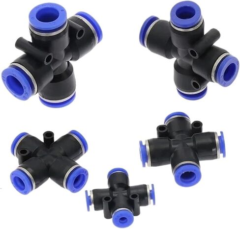 PZA" 4 Way Cross Shape Equal Pneumatic 4mm to 12mm OD Hose Tube Push In 4-Port Air Splitter Gas Connector Quick Fitting(PZA-10mm) in Saudi Arabia