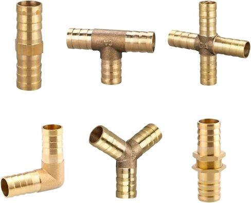 10pcs Copper Pagoda Water Tube Fittings Brass Barb Pipe Fitting 2 3 4 Way Brass Connector For 6mm 8mm 10mm 12mm 16mm 19mm hose(BT-PM,16mm (10pcs)) in Saudi Arabia