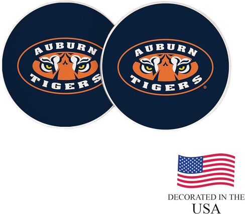 Desert Cactus Auburn University Car Accessories AU Tigers Absorbent Sandstone Cup Coasters Licensed Product Set of 2 (Design A) in Saudi Arabia