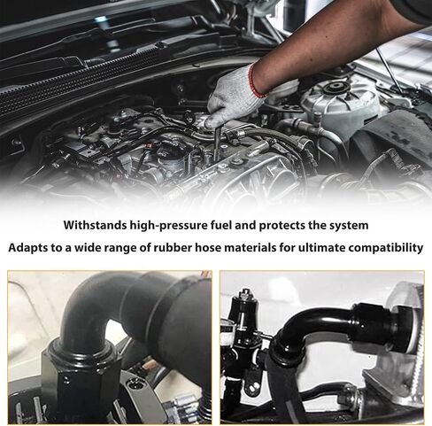 2PCS 10AN 90 Degree Push Lock Hose Fitting End, Aluminum 90° AN10 Female Swivel Barbed Adapter for Fuel & Oil Lines, Reusable Push Lock Fuel Oil Line Fitting End, Car Accessories in Saudi Arabia