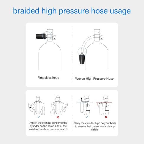 Diving High Pressure Regulator Hose,Scuba Diving Flexible Braided Hose,Carbon Fiber Woven Safe Braided Hose,for Deep Diving, Teaching Diving Activities in Saudi Arabia