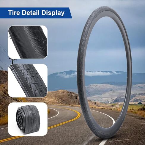 700x28c (28-622) إطار الدراجة 700C دراجة مناسبة لـ 700x27c 700 × 28C 700x29C ROAD/CITY PILLE BIKE PIKE TYRE (واحد) in Saudi Arabia
