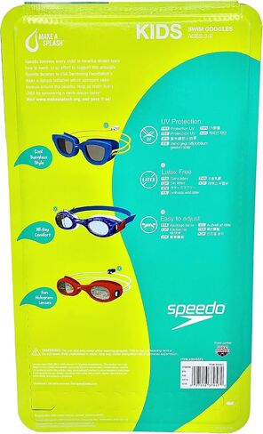 نظارات SPEEDO للسباحة للأطفال ، 3 عبوات ، ألوان متعددة وشكل ، نمط طراز شمسي بارد-حماية للأشعة فوق البنفسجية ، من السهل ضبطها ، ونظارات الأطفال الراحة طوال اليوم من العمر 3-8 in Saudi Arabia