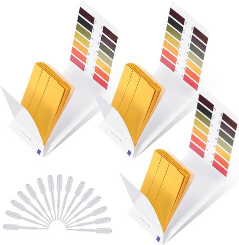 pH Test Strips with Test Pipette Droppers and 1 Storage Case Full Range 1-14 Universal pH Test Litmus Paper pH Strips Water pH Tester pH Paper Test Strips for Wine Saliva Urine Soil (3 Pack) in Saudi Arabia