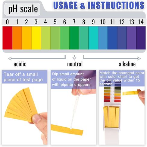 pH Test Strips with Test Pipette Droppers and 1 Storage Case Full Range 1-14 Universal pH Test Litmus Paper pH Strips Water pH Tester pH Paper Test Strips for Wine Saliva Urine Soil (3 Pack) in Saudi Arabia
