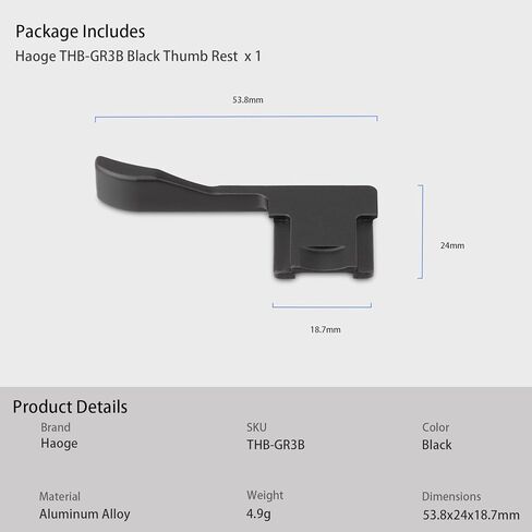 Haoge THB-GR3R Metal Hot Shoe Thumb Up Rest Hand Grip for RICOH GR III GRIII X GR3 GR3X Camera Red in Saudi Arabia