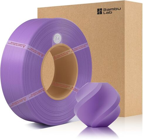 Bamboo1.75MM PLA Matte Refill Filament High Toughness High Speed &Easy Printing Eco Friendly with RFID for Bambu Lab A1,X1,P1 AMS 1KG +/- 0.03mm (Without Spool) (Black 11101) in Kuwait