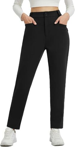 baleaf Fleece Lined Pants Women with 5 Pockets Work 26" Petite Thermal Pants Winter Workout Business Casual Golf Sweatpants in Saudi Arabia