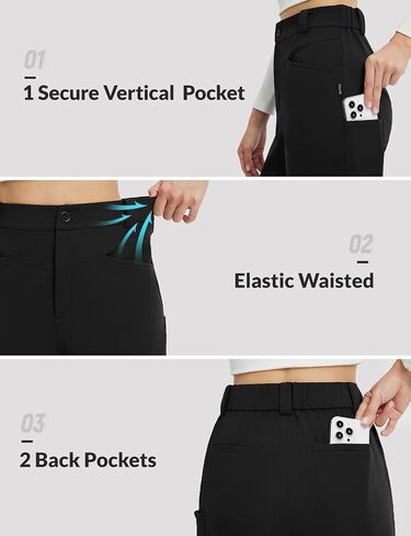 baleaf Fleece Lined Pants Women with 5 Pockets Work 26" Petite Thermal Pants Winter Workout Business Casual Golf Sweatpants in Saudi Arabia