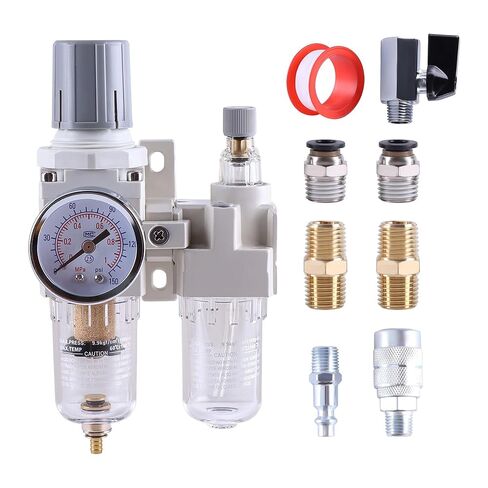 Pneumatic Pressure Regulator Air Source Processor Compressed Air Filter Regulator Lubricator Combo Water/Oil Trap Separator(AC2010-2 1l4NPT) in Saudi Arabia