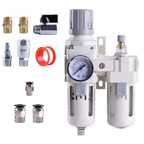 Pneumatic Pressure Regulator Air Source Processor Compressed Air Filter Regulator Lubricator Combo Water/Oil Trap Separator(AC2010-2 1l4NPT) in Saudi Arabia