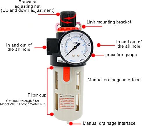 BFC 2000 BFR 3000 BC 4000 G1/4" Air Filter Regulator Combination Lubricator(BFC2000) in Kuwait