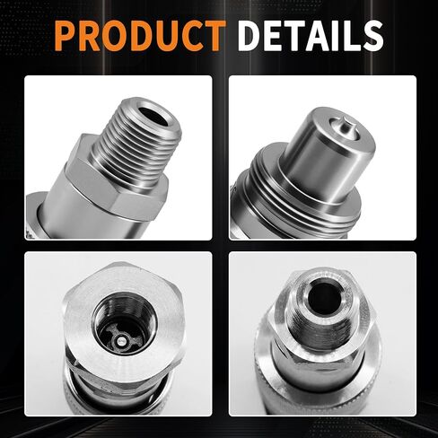 3/8" 10,000 PSI High Pressure Hydraulic Quick Coupler Set Replaces Enerpac C-604 with 2 Dust Caps in Saudi Arabia
