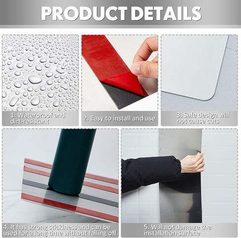 Gisafai 1 Pcs 24 x 16 Inch Stainless Steel Backsplash Panel Hand Dryer Splash Guard Wall Backsplash Protector with Ultra Strength Adhesive for Bathroom, Kitchen, Stovetop in Saudi Arabia