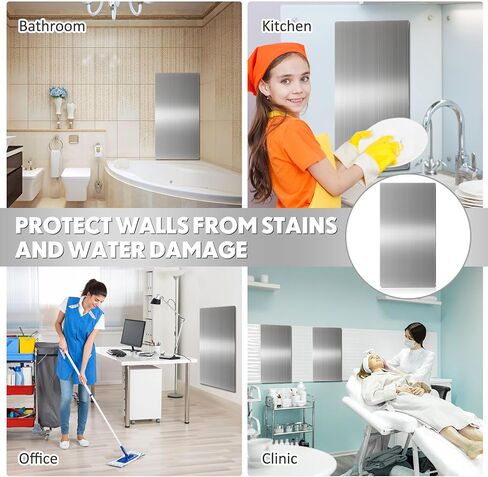 Gisafai 1 Pcs 24 x 16 Inch Stainless Steel Backsplash Panel Hand Dryer Splash Guard Wall Backsplash Protector with Ultra Strength Adhesive for Bathroom, Kitchen, Stovetop in Saudi Arabia