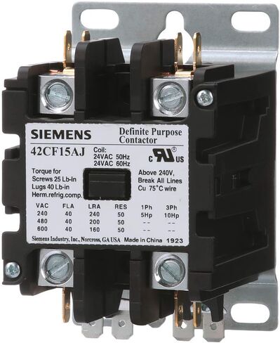 Siemens 42CF15AF محدد الغرض ، 2-POLE ، 40 أمبير ، 110-120 فولت جهد لفائف التيار المتردد in Saudi Arabia