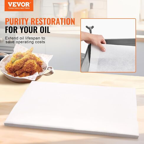 Vevor Fryer Filter Paper 100 pack ، ورقة مرشح الزيت 25.7 "× 16.9" ، مناسبة لوحدات ترشيح مقلاة متنقلة 55L-58L ، مثالية للمطاعم ، منافذ الوجبات السريعة ، ومقعورات المهرجانات in Kuwait