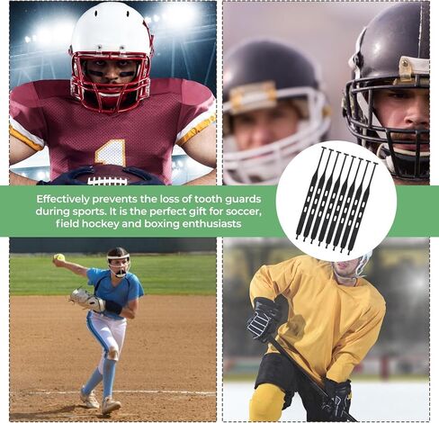 8pcs كرة القدم حارس الفم Tether فقط ، حزام Universal Rugby Mouth Guard ، Tether for Fames Protect for Youth Sports Football Boxing Hockey Baskety Rugby Mma in Saudi Arabia