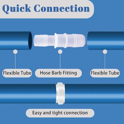 50pcs Plastic Hose Barb Reducer, Hose Barb Fittings For Water Air Gas Aquarium Liquid Catheter Tube Pump Adapters (10 Sizes) in Saudi Arabia