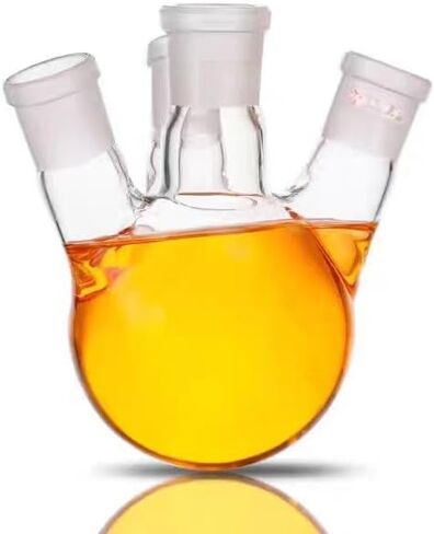Temperature Resistant Glass Distillation Reactor Flask - Thickened Four Neck with Slanted Mouth & Round Bottom(3) in Saudi Arabia