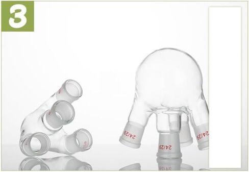 Temperature Resistant Glass Distillation Reactor Flask - Thickened Four Neck with Slanted Mouth & Round Bottom(3) in Saudi Arabia