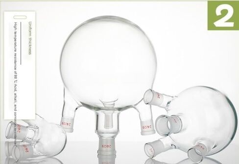 Temperature Resistant Glass Distillation Reactor Flask - Thickened Four Neck with Slanted Mouth & Round Bottom(3) in Saudi Arabia