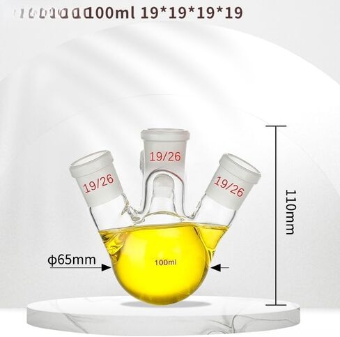 Temperature Resistant Glass Distillation Reactor Flask - Thickened Four Neck with Slanted Mouth & Round Bottom(3) in Saudi Arabia