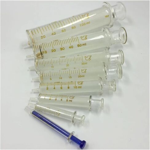 Lab Disposable Glass Syringe Glass Liquid Injector Transfer Pipette Sampler(100mL 1pc) in Saudi Arabia