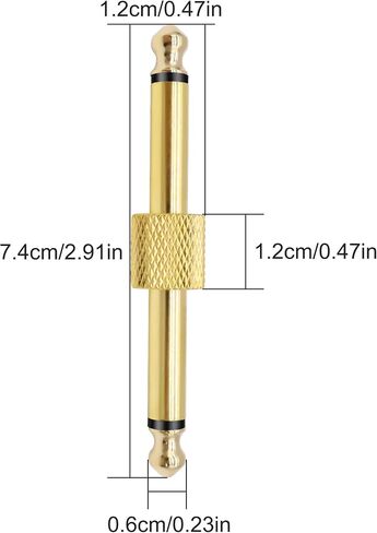 موصل تصحيح دواسة الغيتار Meiriyfa 6.35mm 1/4 "مقرنات التأثير أحادي الذكور إلى موصل محول محول محول مطلي بالذهب من الذكور لالتقاط القيثارات الكهربائية 4pcs (مطلي بالذهب) in Kuwait