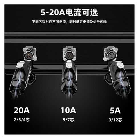 LP20 Aviation Plug 14-pin Female Male Threaded Panel Waterproof Connector(Single Hole Male seat) in Saudi Arabia